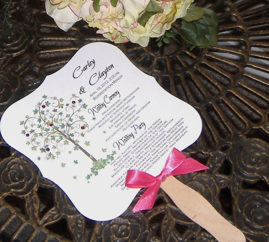 Wedding Fan Program - Tree of Life