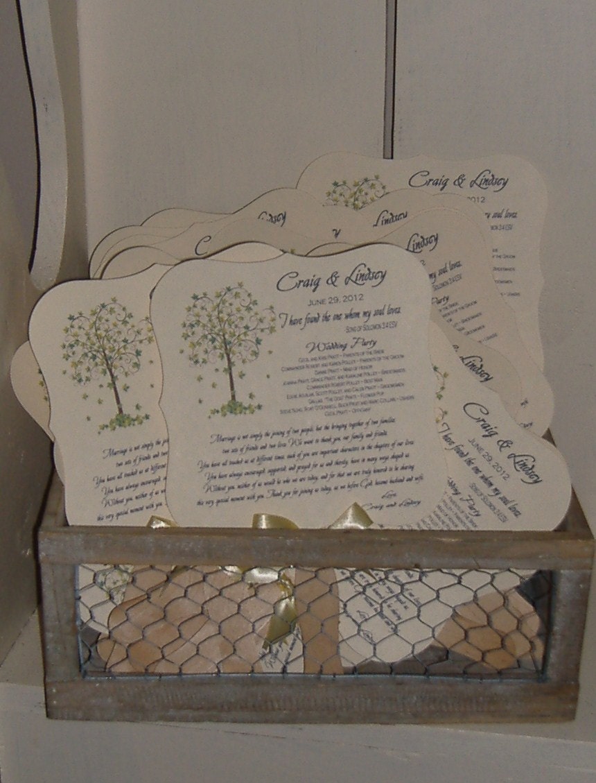Wedding Fan Program - Tree of Life