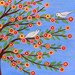 Spring Morning Original Painting ( Birds on a Tree )