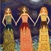 Friendship Sisters Painting Art Print Block BFF Best Friends Gift - Together they were strong