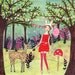 Woodland Deer and Girl Painting Art Block Print