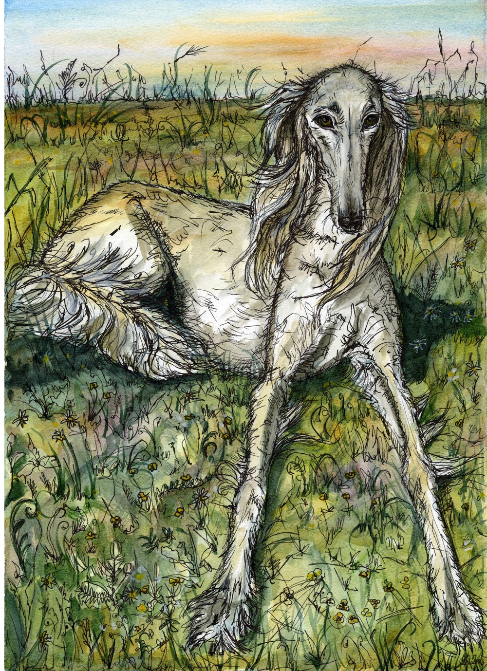 Meaningful - Saluki Hound Dog Art Print