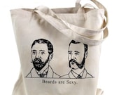 Canvas Tote Bag - Beards are Sexy print on a Natural Canvas Tote Bag