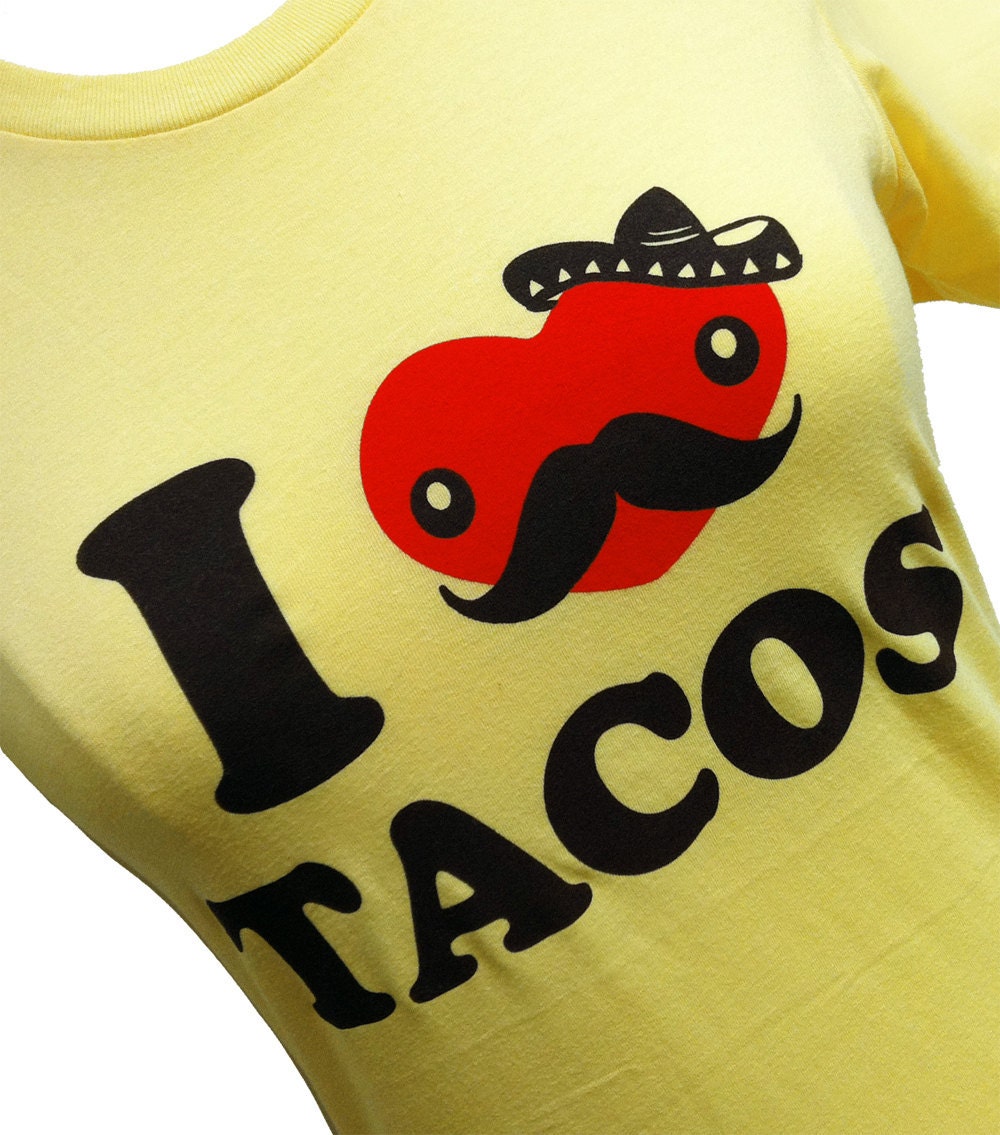 TACO T-Shirt - I Love Tacos FUNNY Ladies Shirt - (Available in sizes S, M, L, XL)