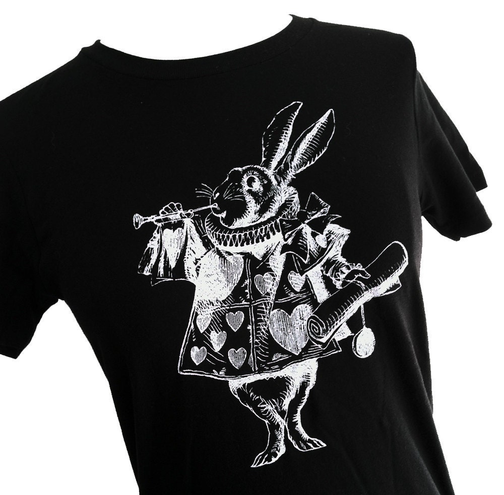 The White Rabbit Ladies T-Shirt - (Available in sizes S, M, L, XL)