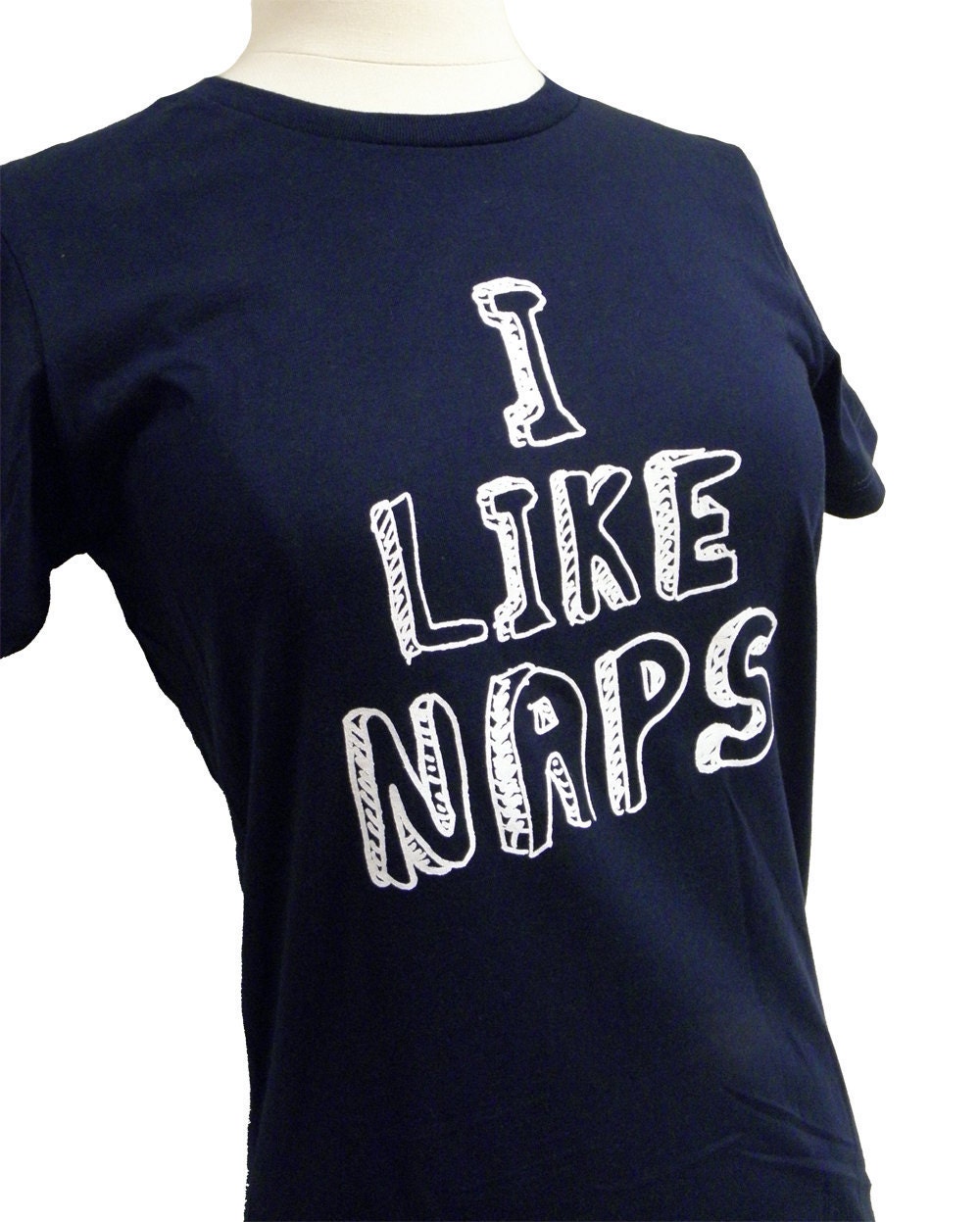 I LIKE NAPS Print on a Navy Blue Ladies T-shirt - (Available in S, M, L, XL)