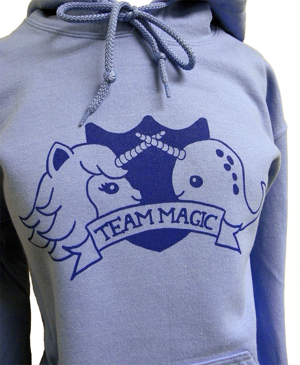 Narwhal Unicorn Hoodie - TEAM MAGIC Hooded Sweatshirt - Unisex Sizes S, M, L, XL