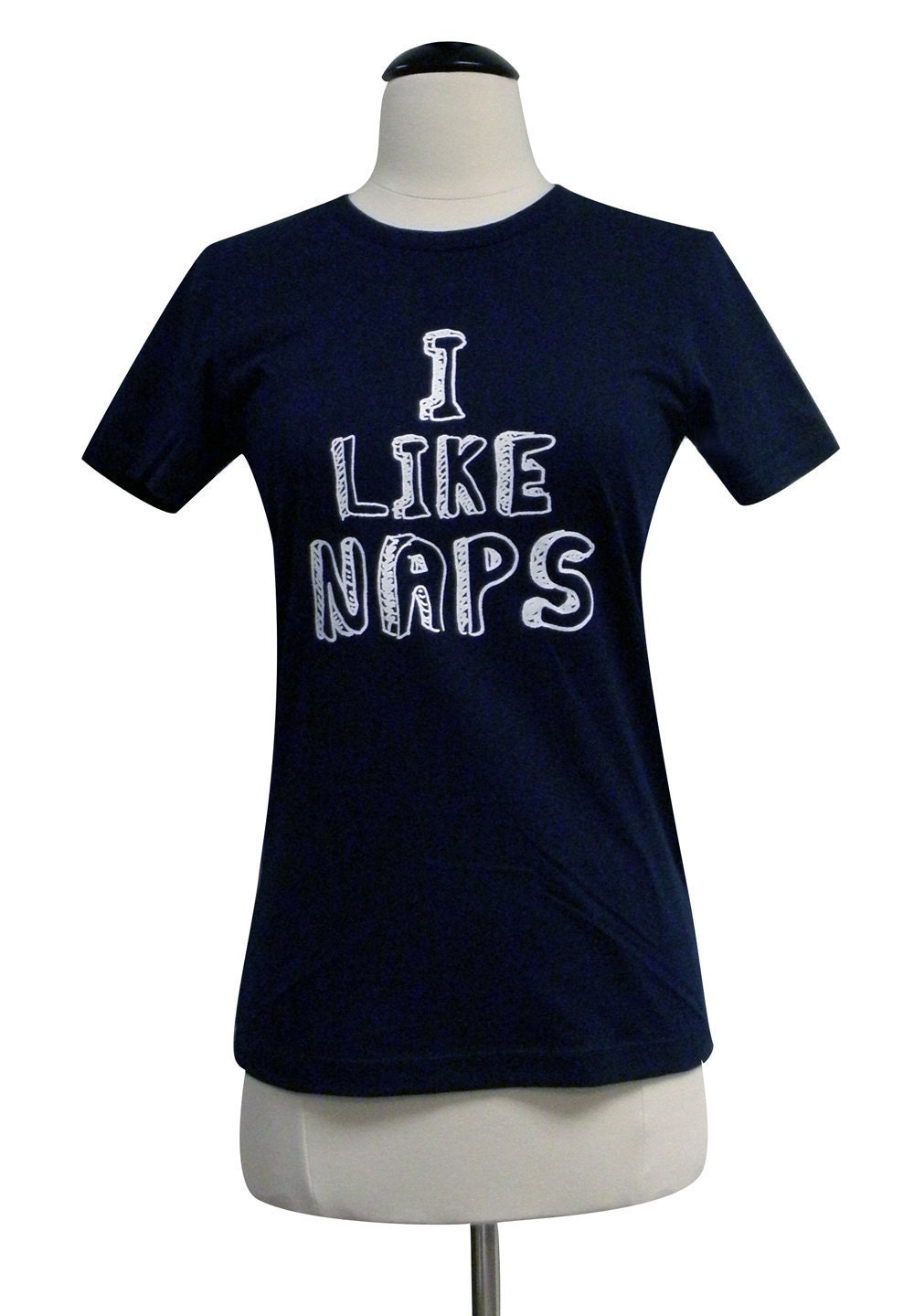 I LIKE NAPS Print on a Navy Blue Ladies T-shirt - (Available in S, M, L, XL)