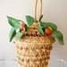 Vintage 50s Basket Purse with Faux Fruit and Leaves by Maybelle Marie Birch California