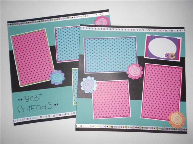 12 x 12 Premade Scrapbook Pages - BeSt FrIeNdS BFF GIRL Girls Sisters