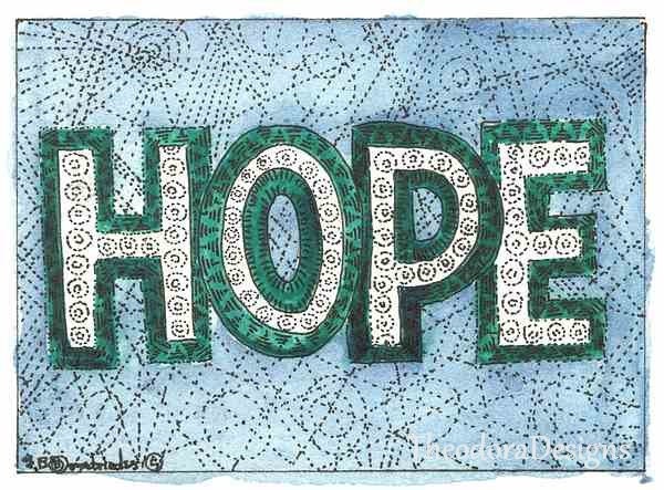ACEO HOPE in Blue and Green by Theodora