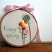 Hand Embroidered Happy Spring Needlework Vintage Button Hoop - Great Gift by TheCareerScrapper on Esty