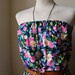 Jennifer Lilly Handmade Beautiful Gypsy English Rose Black Floral Rose Dress // BoHo Cotton Bandeau Dress (Small)