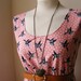 Jennifer Lilly Handmade Beautiful Swallows Bird Cotton Summer Dress in Pink // Boho Spring Vintage Whimsical Dress (XS,S,M,L,XL)