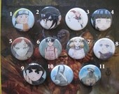 Set of 5 Naruto Pin Button / Badge 1 1/4 Inch