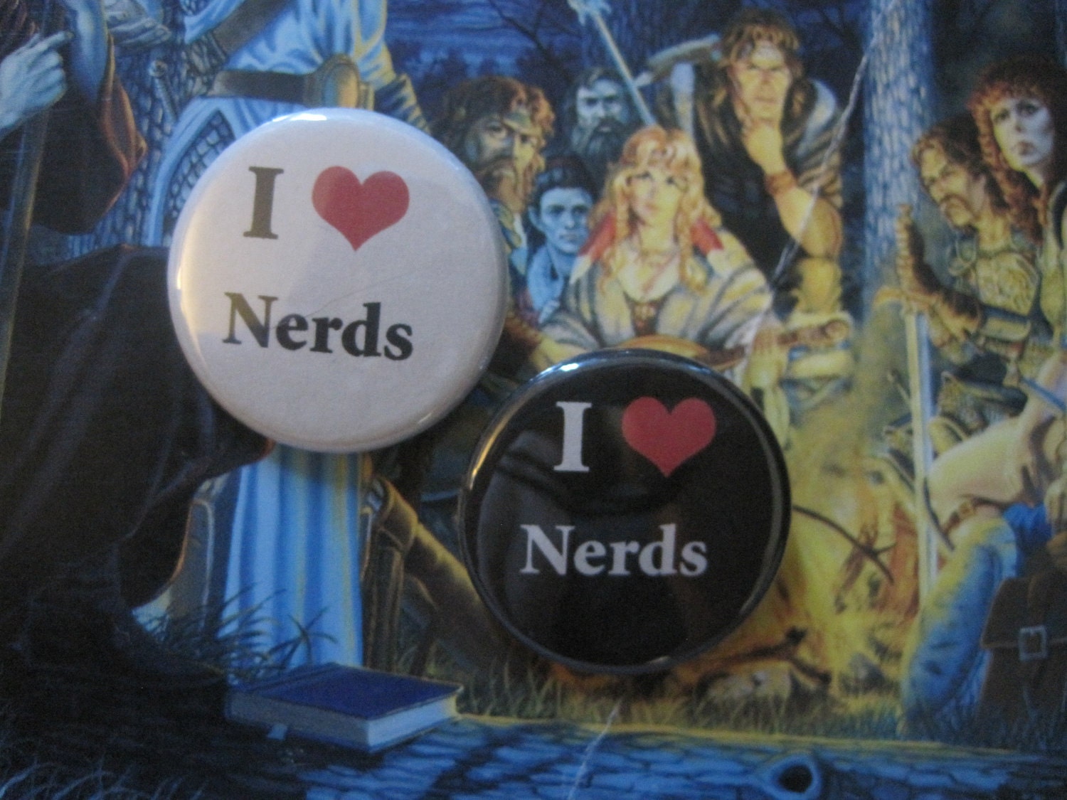 I Love Nerds Anime Manga Pin Button / Badge 1 1/4 Inch