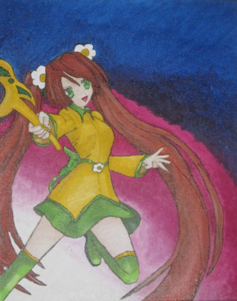 Spring Mistress Nana Magical girl anime manga original kawaii  oil painting 16 x 20