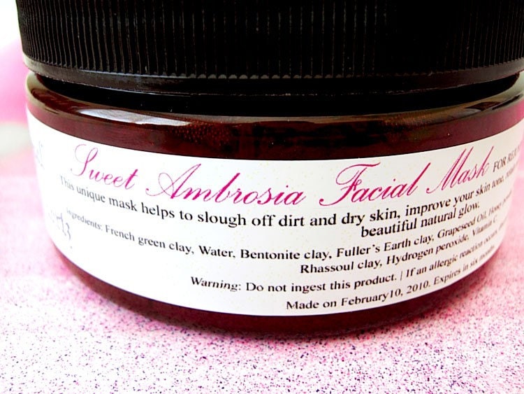 Facial Mask . Sweet Ambrosia Facial Mask - Exfoliates, nourishes, and tones skin