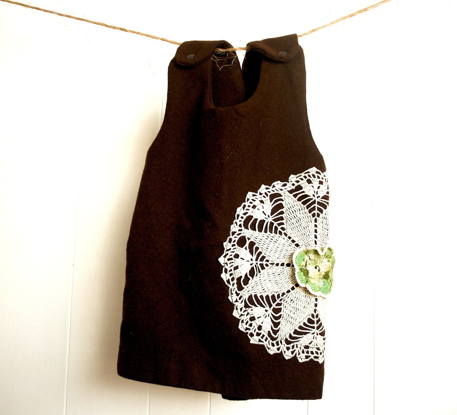 Coffee Brown Wool Pinafore 2 years Picky