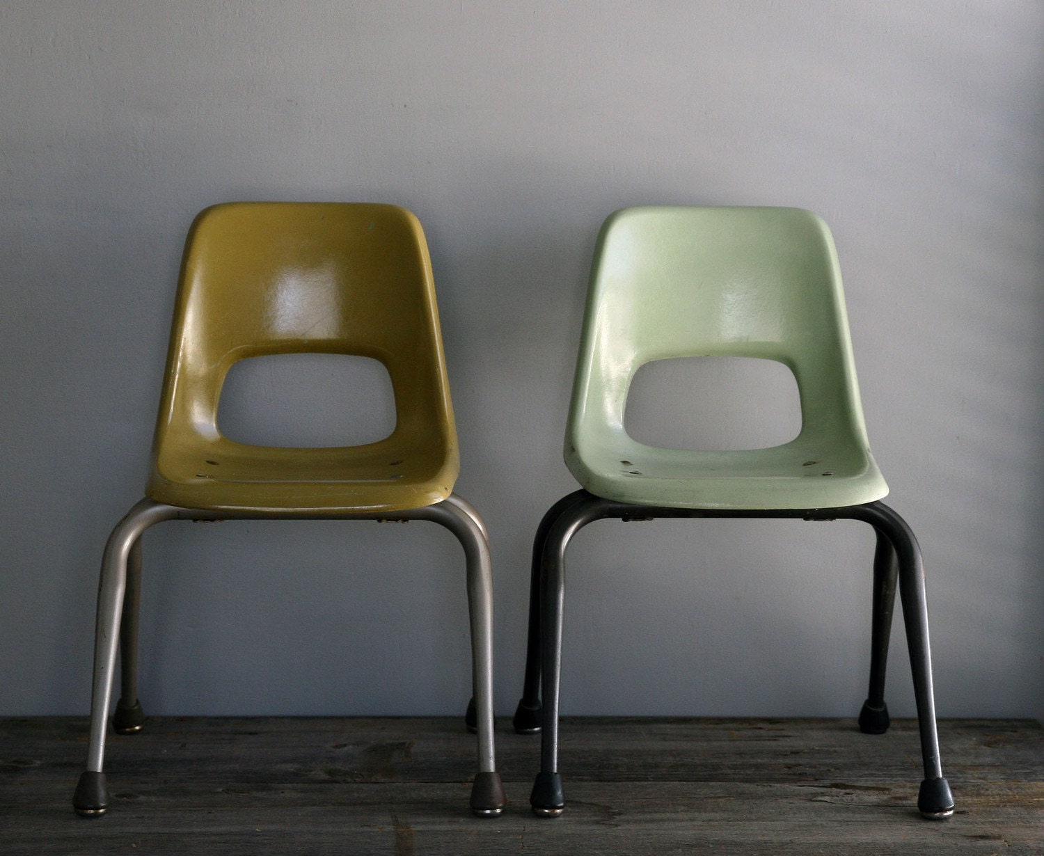 RESERVED. pair of fiberglass children's chairs