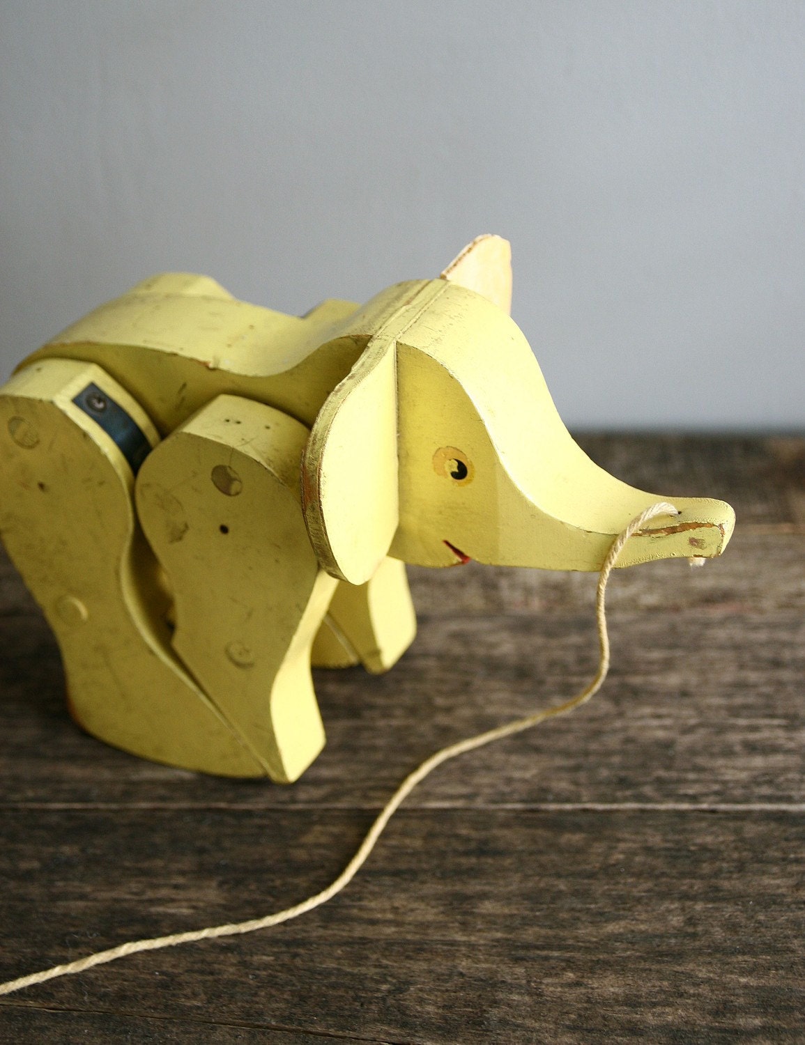 vintage walking elephant pull toy