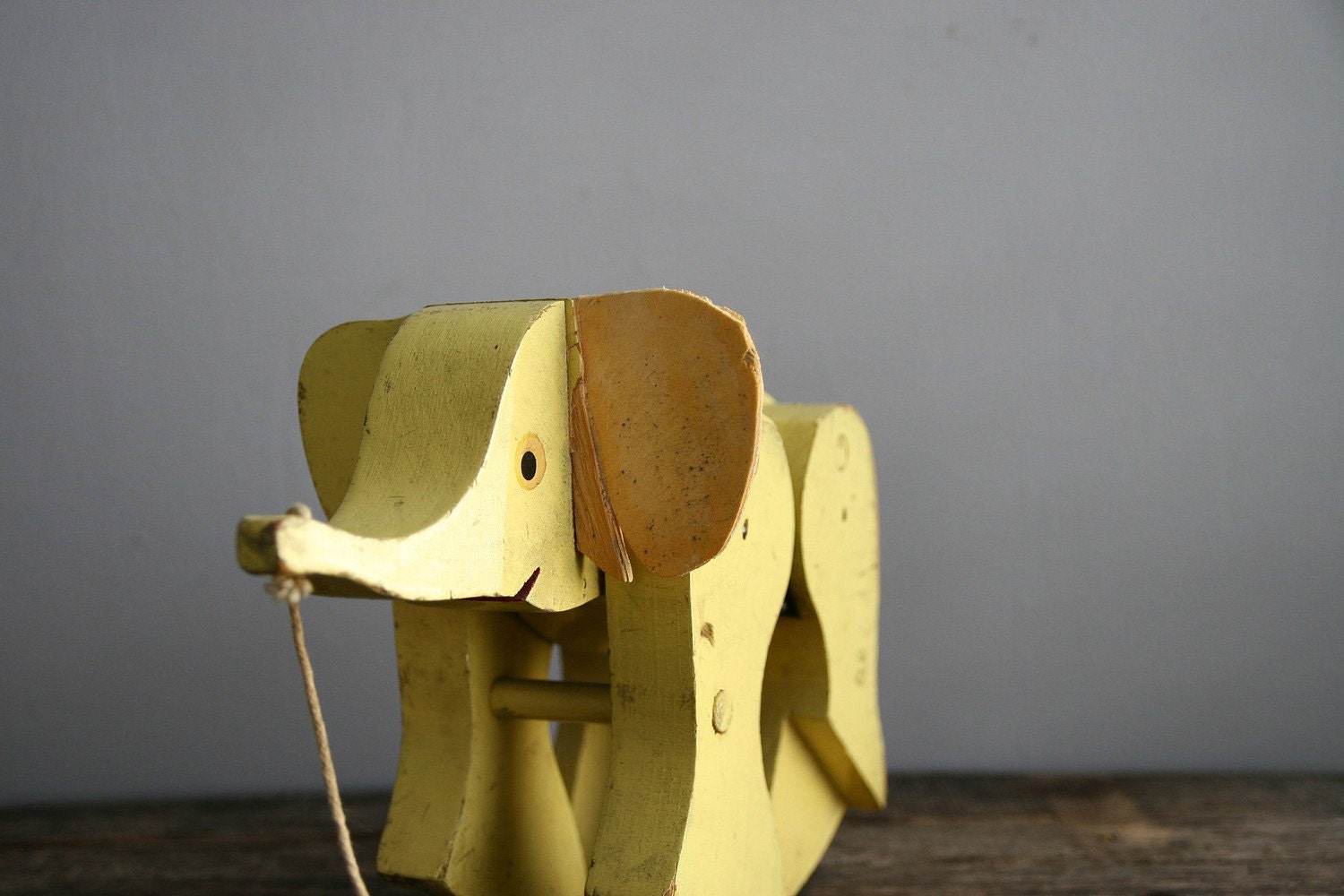 vintage walking elephant pull toy