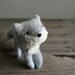 young grey fox soft sculpture animal