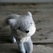 young grey fox soft sculpture animal