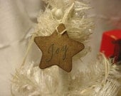16 Mini scented Primitive STAR  "JOY"  paper hang Tags with string - JDMCreations
