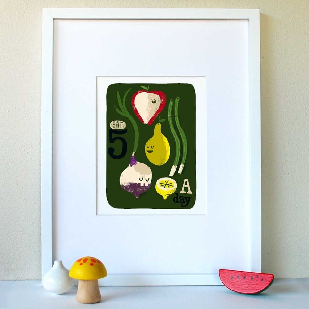 8 x 10 Print - Eat 5 A Day