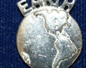 CELLINI 3D EARTH 2000 silver Charm,rare find,  Sterling Silver, 925 sterling Silver,  Pendant, ,Mint on the Card
