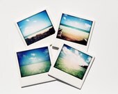 Polaroid Beach Coasters (Ceramic Set of 4) Summer, Florida Keys, Tropical Home Decor, Salt Life