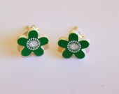 Sweet Flower Stud Earrings - Green