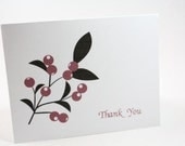 Winter Berry Personalized Stationery Set (Set of 10 Folded Cards)