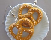 Mini Food Jewelry - Salted Pretzel Earrings - Surgical Stainless Steel