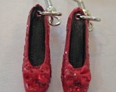 Ruby Red Slippers - Wizard of Oz Earrings - Dorthy's Red Shoes