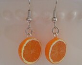 Juicy Orange Half Earrings - Mini Food Jewelry - Surgical Stainless Steel