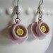 Tea Cup Earrings with Lemon - Pale Pink