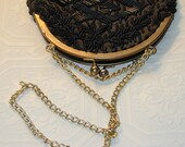 Sale,Vintage Flapper Girl beaded handbag