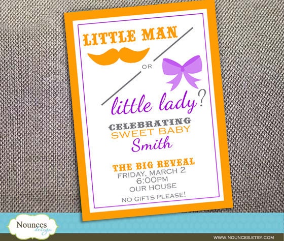 Gender Reveal Invitation - Little Man or Little Lady