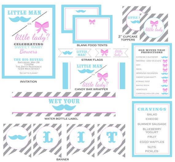 Gender Reveal Invitation - Little Man or Little Lady