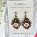 Pink Victorian Antique Brass Earrings