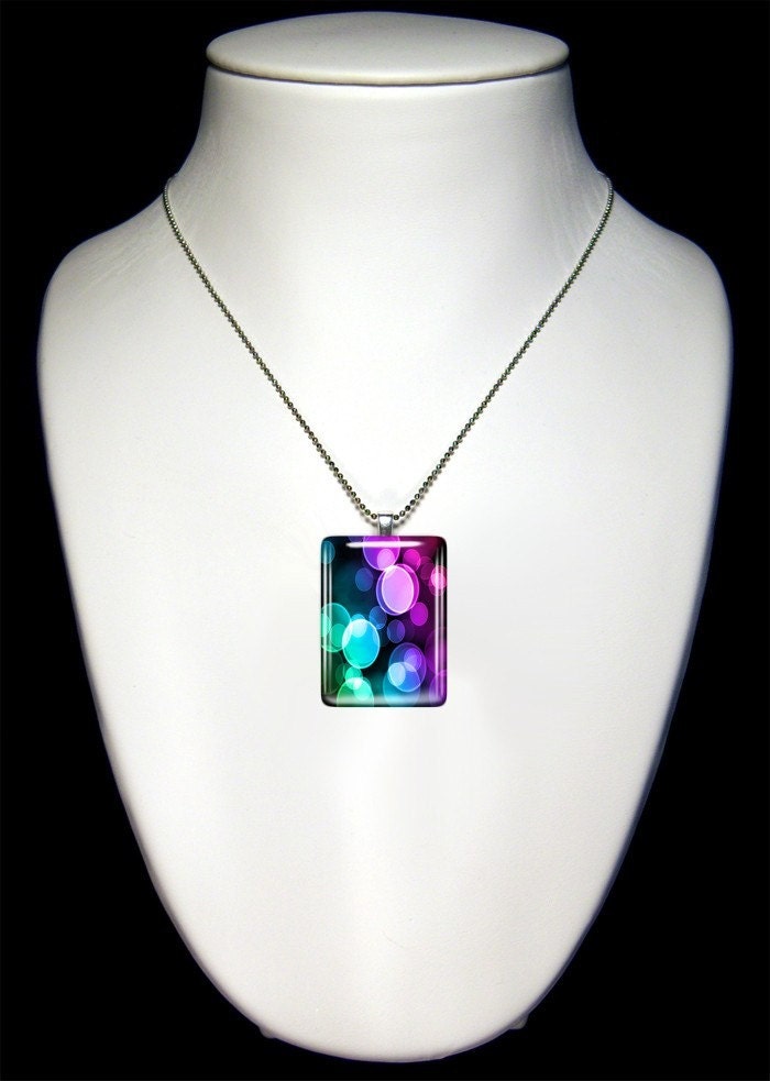 Template High Resolution Small Rectangle Glass Tile Pendant Necklace