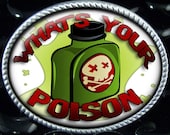 Whats Your Poison Zombie Skull Belt Buckle BB-629