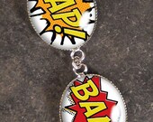Comic Pow Zap Bam Bang Silver Charm Bracelet BR-18