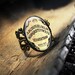 Ouija Board Halloween Horror Glass Bronze Ring 415-AR