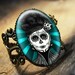 Dia De Los Muertos Day of the Dead Girl Adjustable Bronze Ring 542-AR
