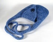 Blue Felt Shoulderbag knit felt handmade bag