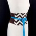 Corset Waist Cincher Belt - Zig Zag Stripe Brown and Ivory Any Size B