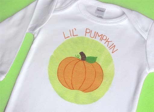Lil' Pumpkin Long Sleeve One-Piece Bodysuit or Shirt for Boy or Girl